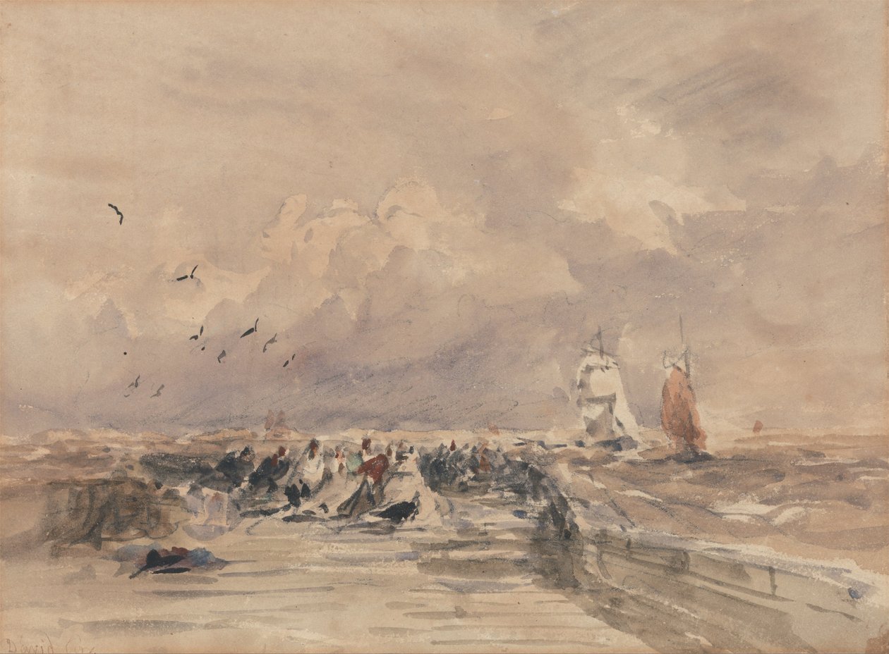 Jetée de Dieppe, vent fort - David Cox