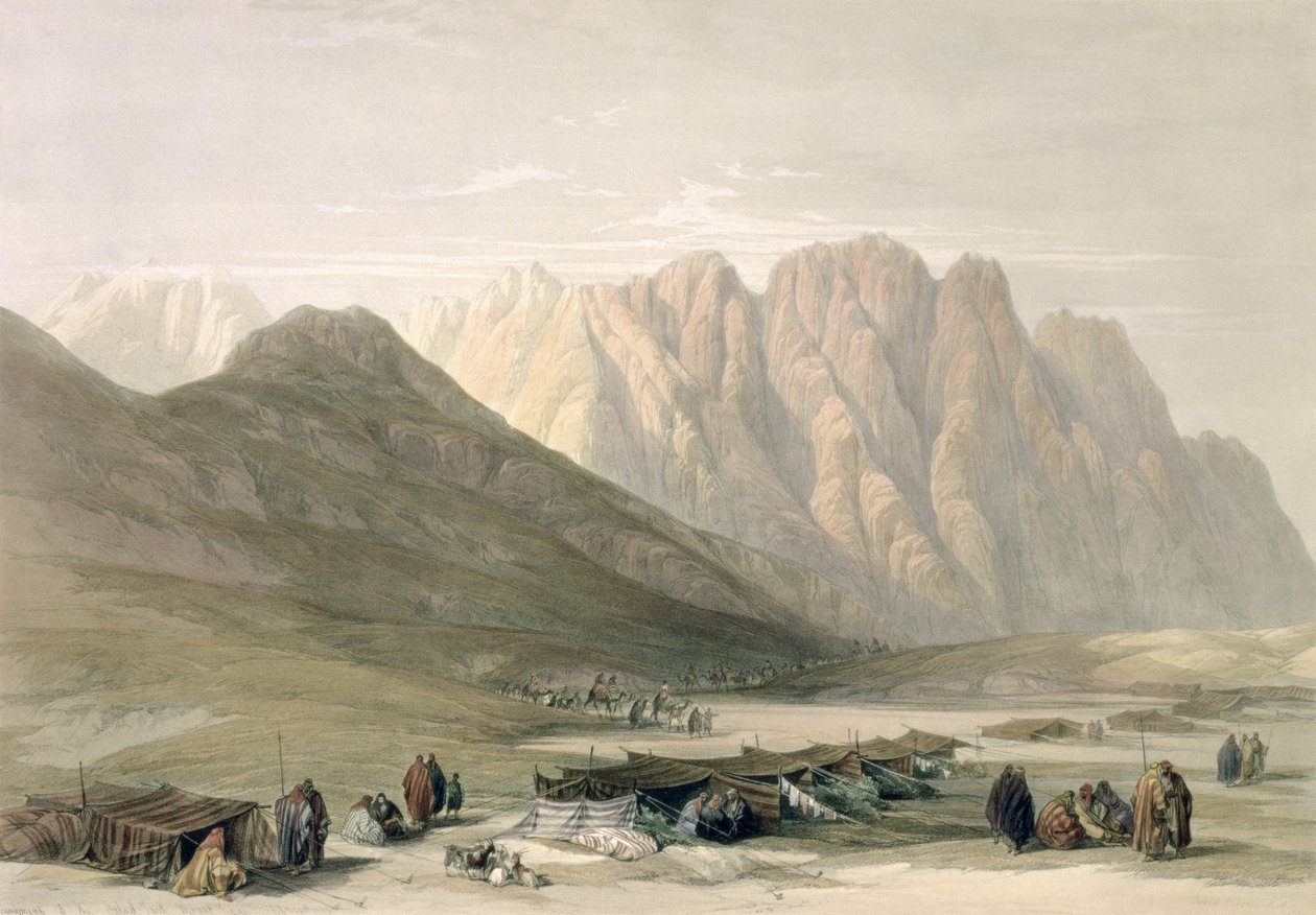 Campement des Aulad-Said, Mont Sinaï, 18 février 1839, planche 110 du Volume III de 