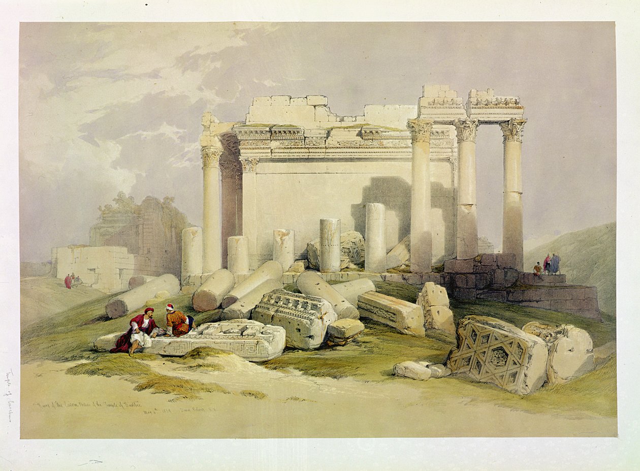 Ruines du portique oriental du temple de Baalbek, 6 mai 1839, planche 83 du Volume II de 