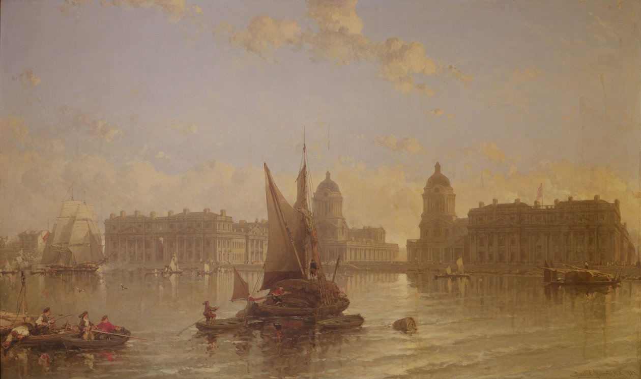 Navires sur la Tamise à Greenwich - David Roberts