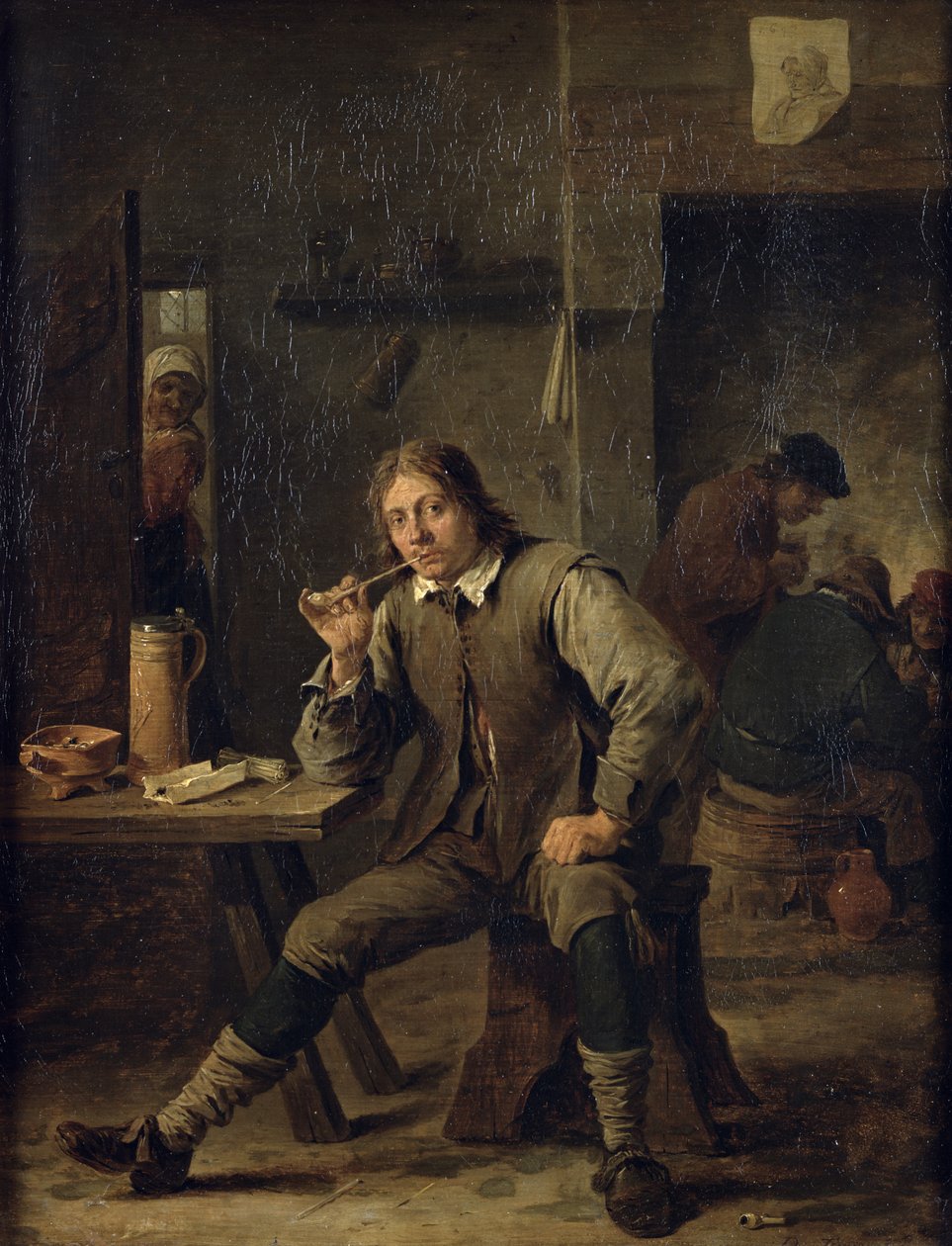 Un Fumeur appuyé sur une Table, 1643 - David Teniers the Younger