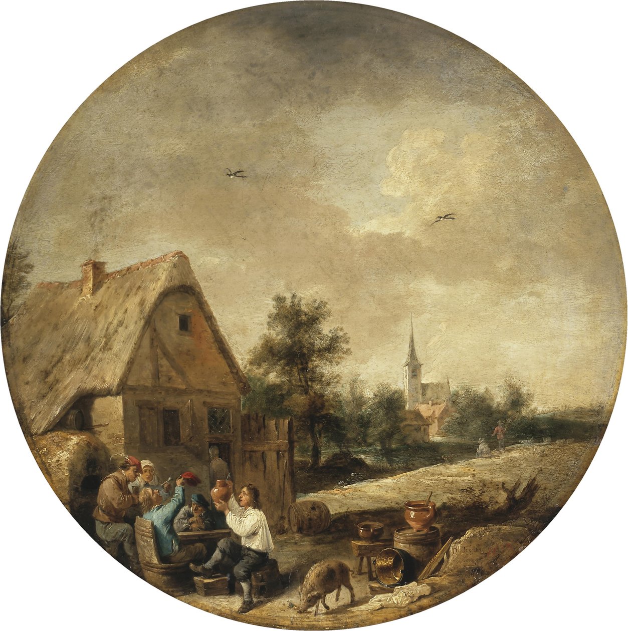 Paysage avec une taverne rurale - David Teniers the Younger