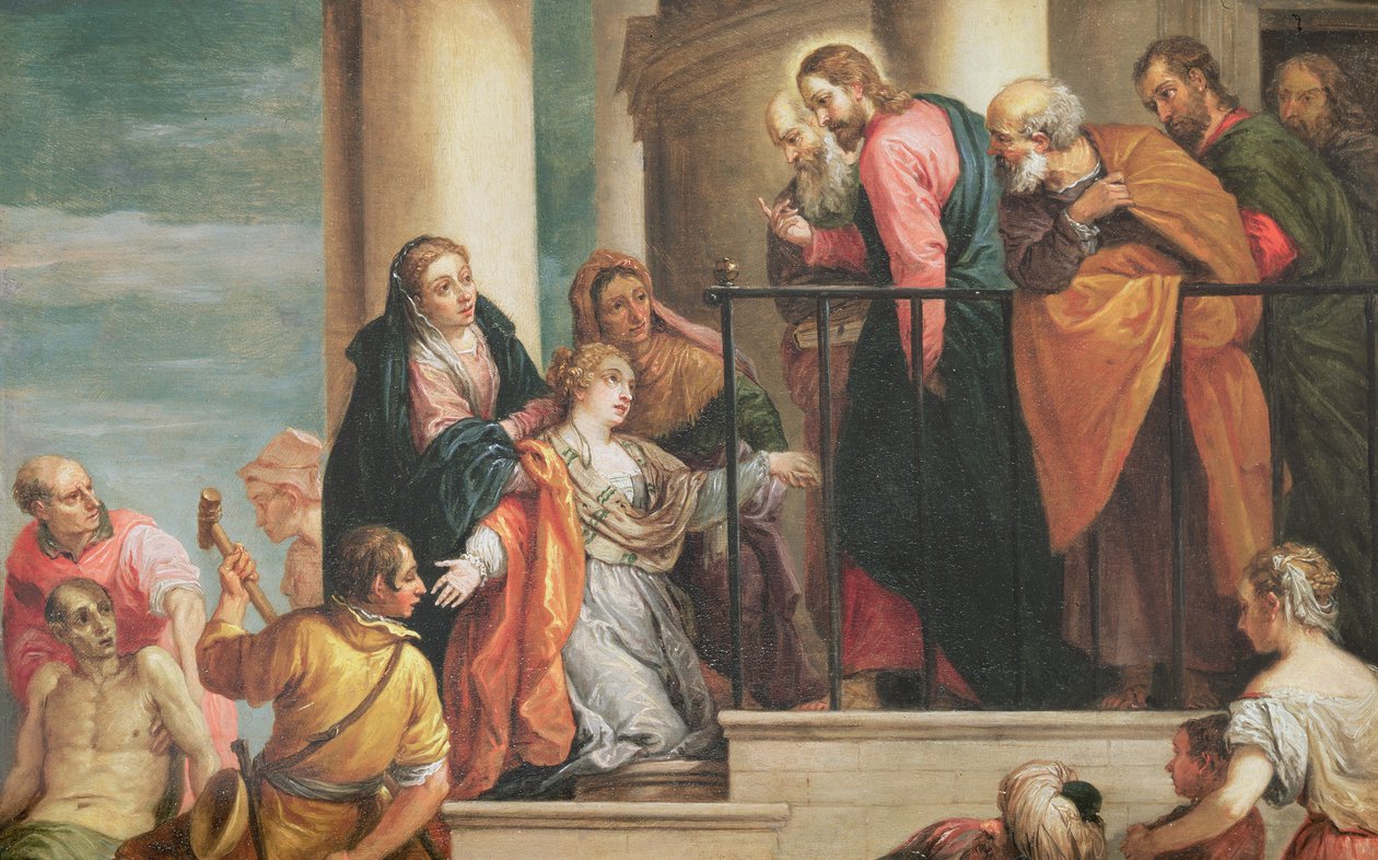 Résurrection du fils de la veuve de Naïn, 1651-56, copie de la peinture de Véronèse - David Teniers the Younger