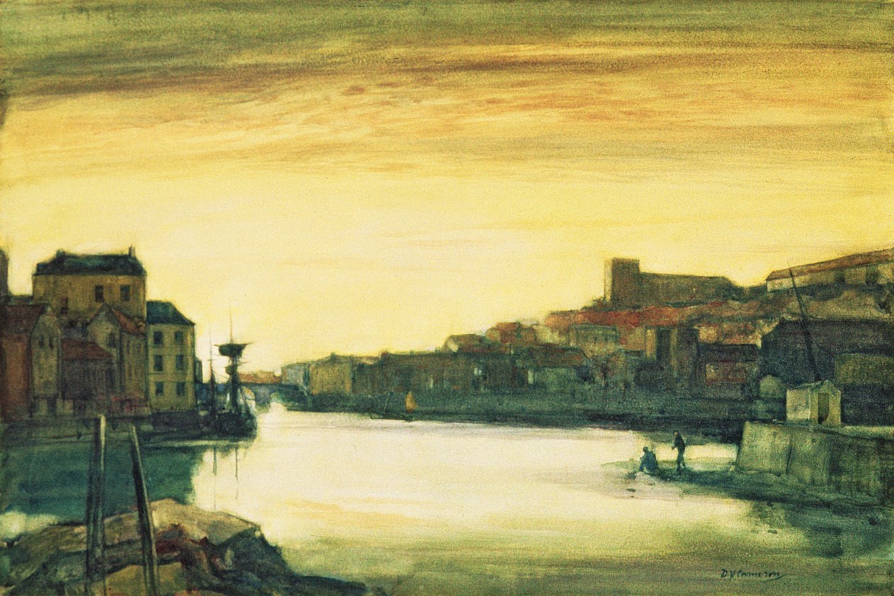 Whitby : Scène de port - David Young Cameron