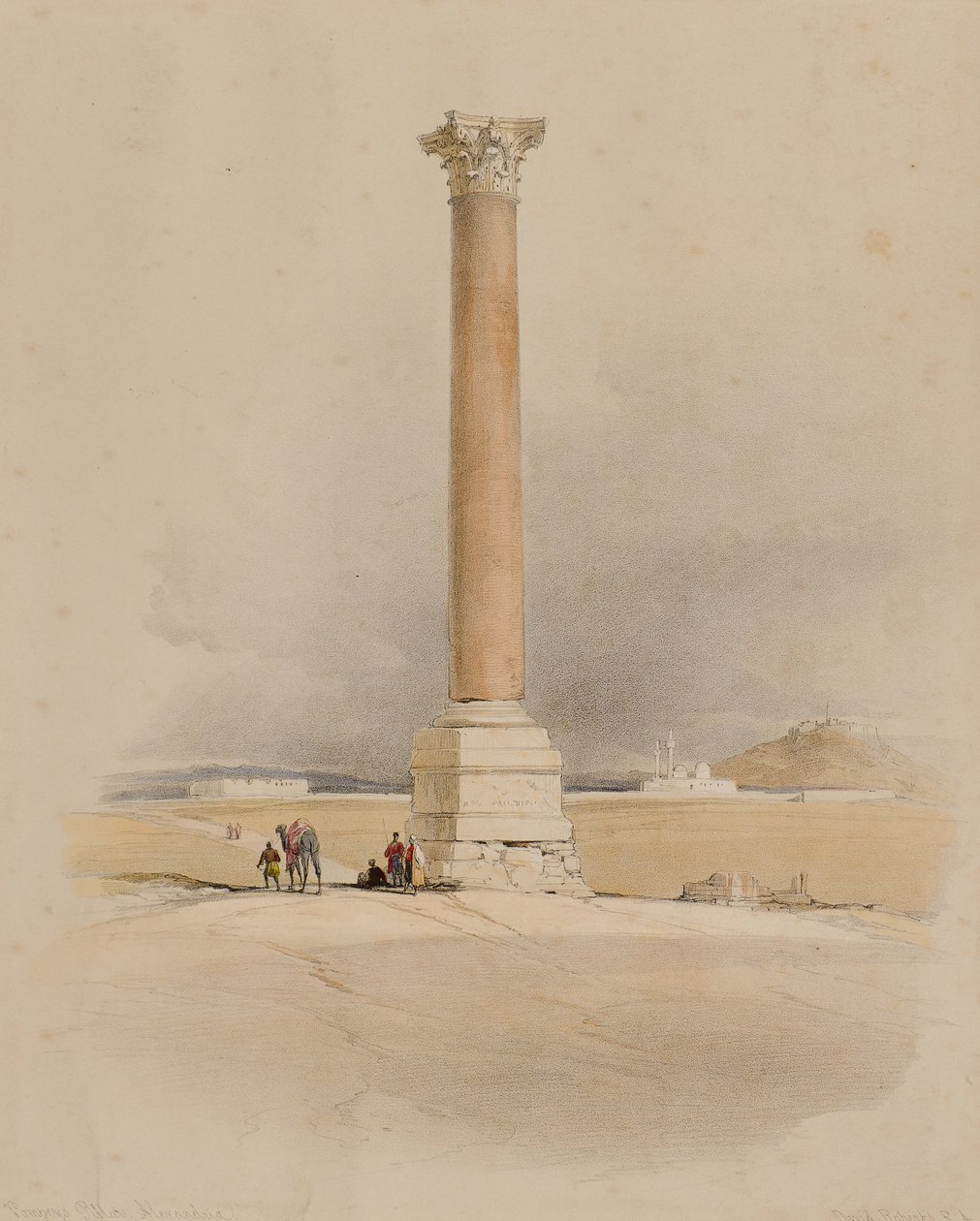 La colonne de Pompée, Alexandrie - David (after) Roberts