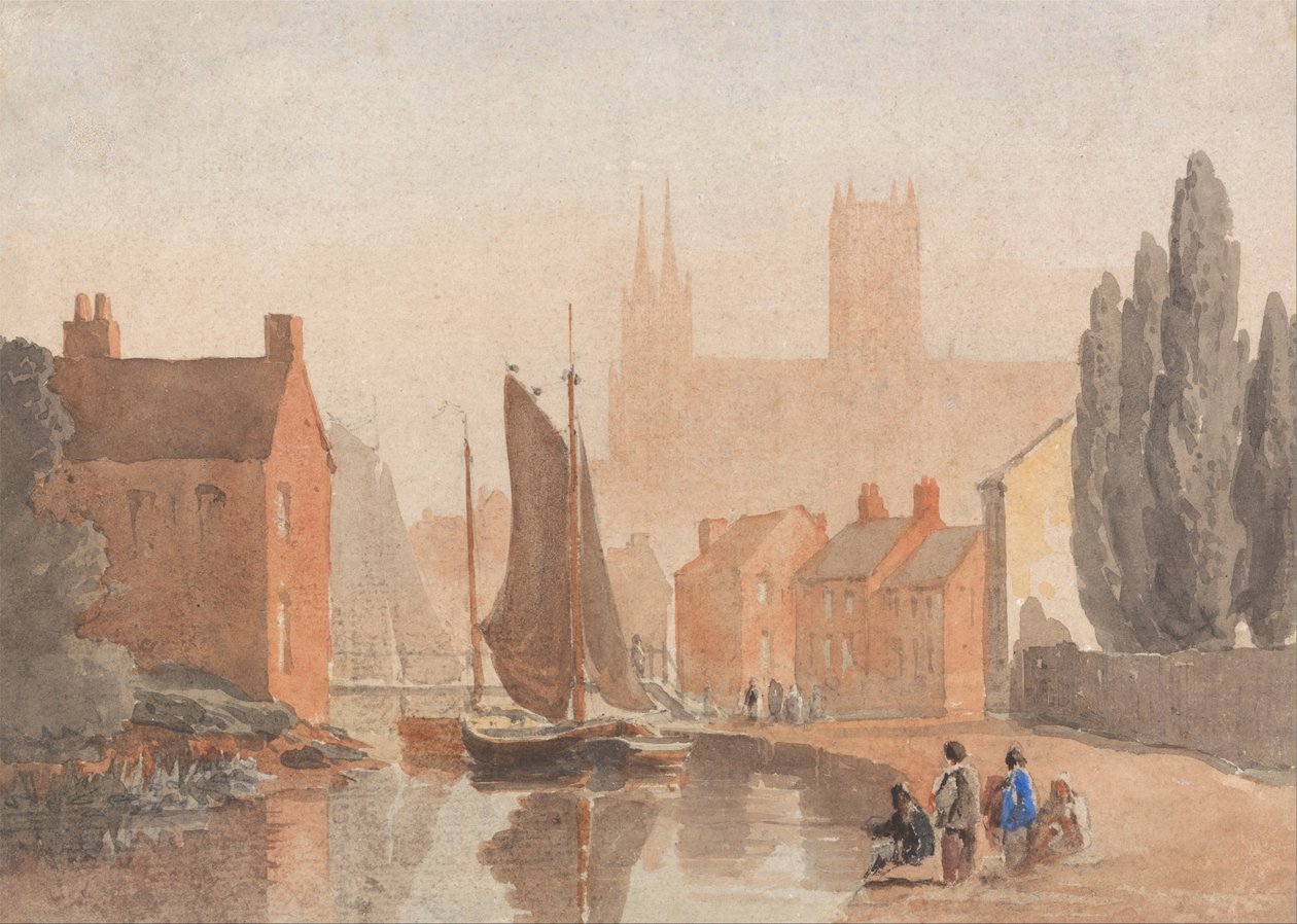 La cathédrale de Lincoln depuis Brayford Pool - David Cox