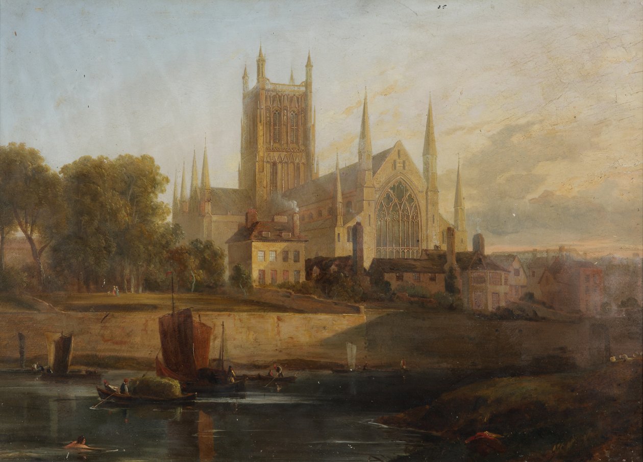 Cathédrale de Worcester, rivière Severn - David Cox