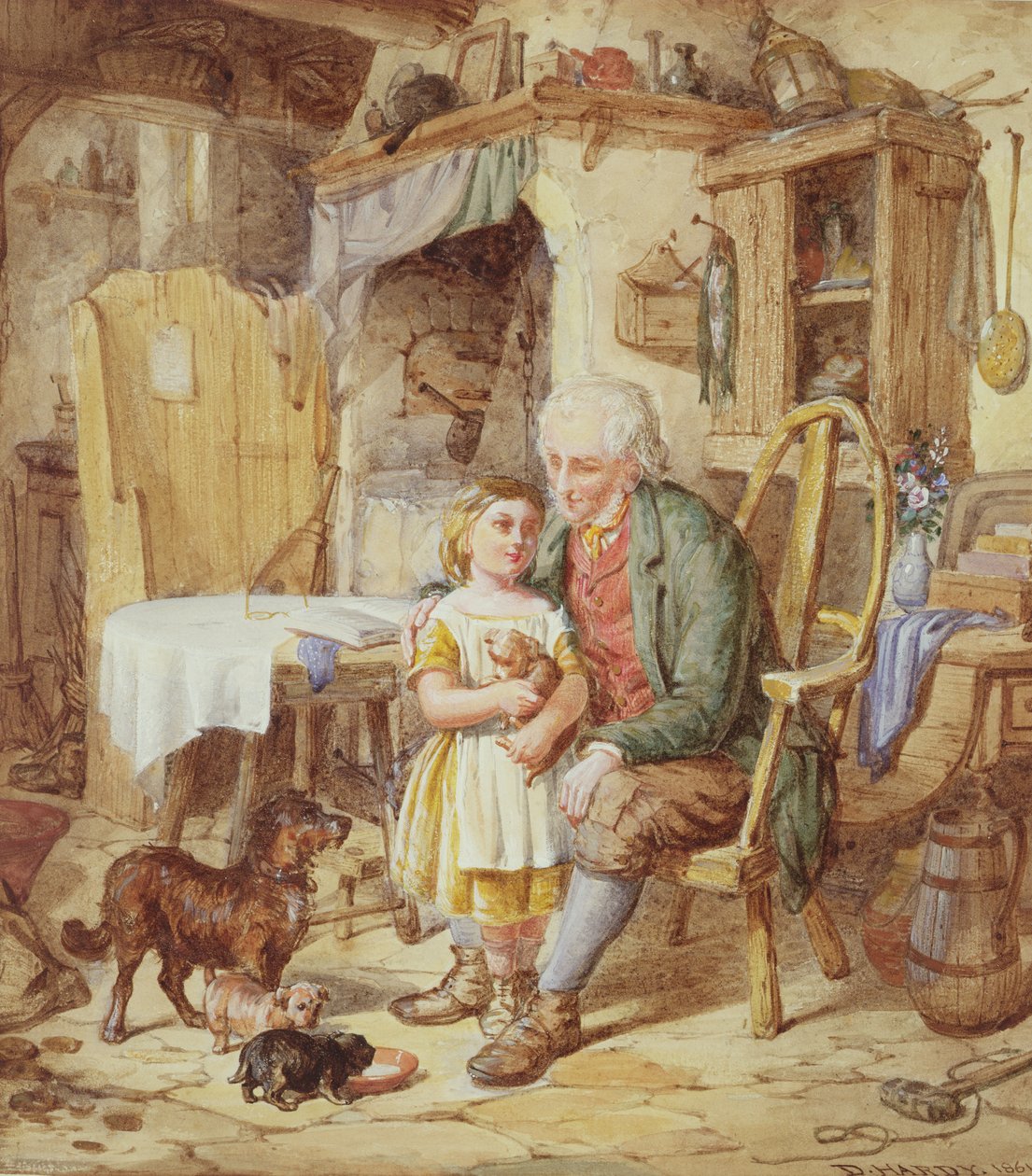 Les nouveaux chiots, 1861 - David Hardy