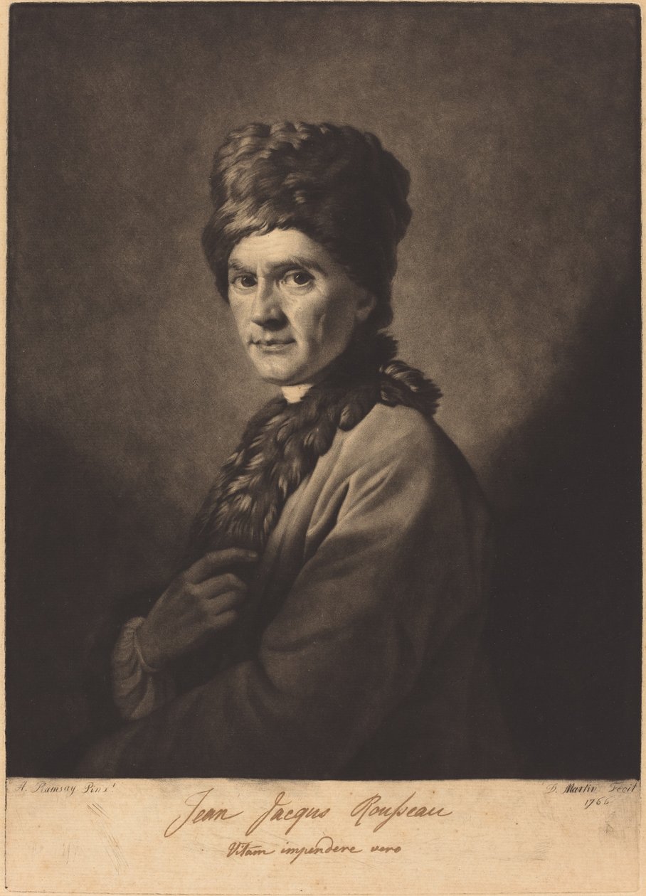 Jean-Jacques Rousseau - David Martin after Allan Ramsay