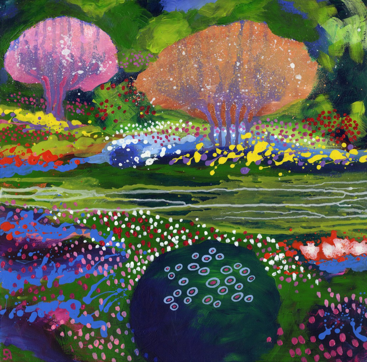 Jardin des abeilles, 2017(acrylique sur toile) - David Newton