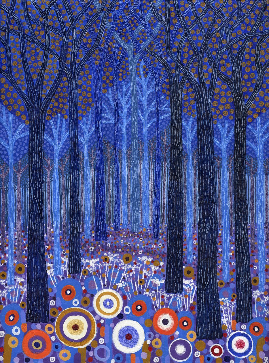 Forêt bleue, 2011 (acrylique sur toile) - David Newton