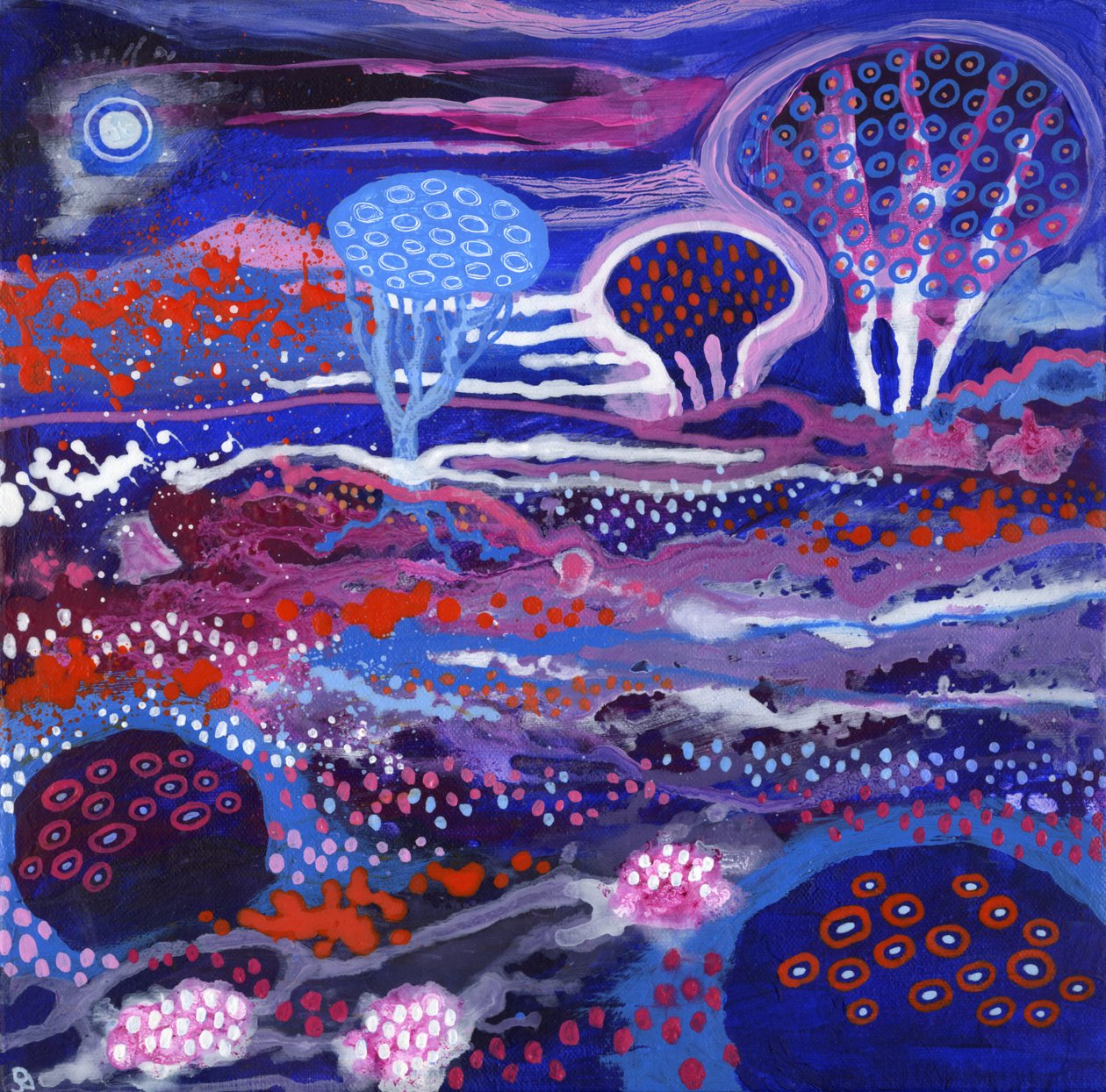 Jardin cosmique, 2017(acrylique sur toile) - David Newton