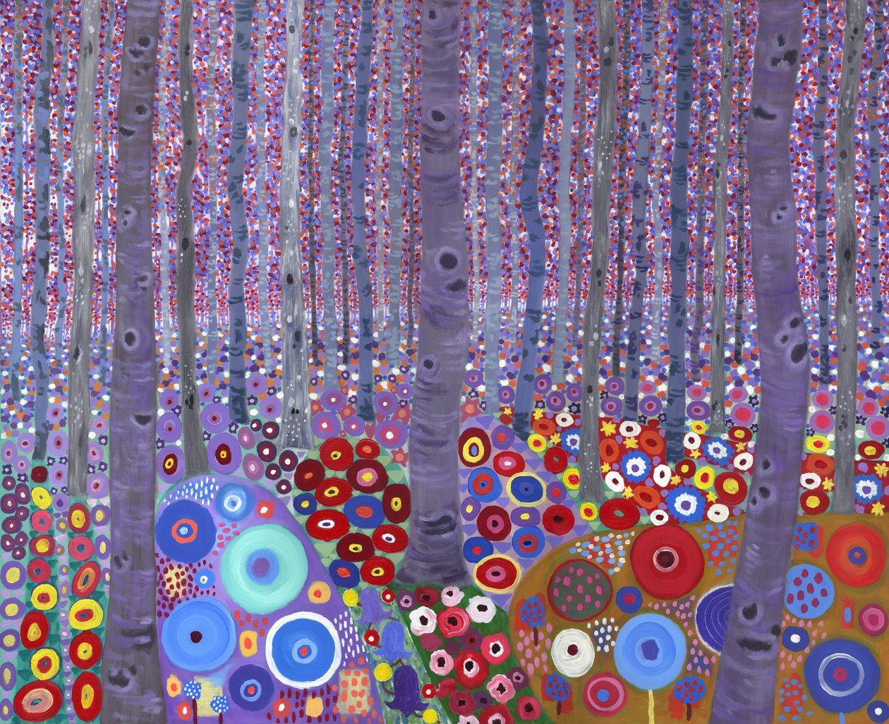 La forêt de Klimt, 2010 (acrylique sur toile) - David Newton