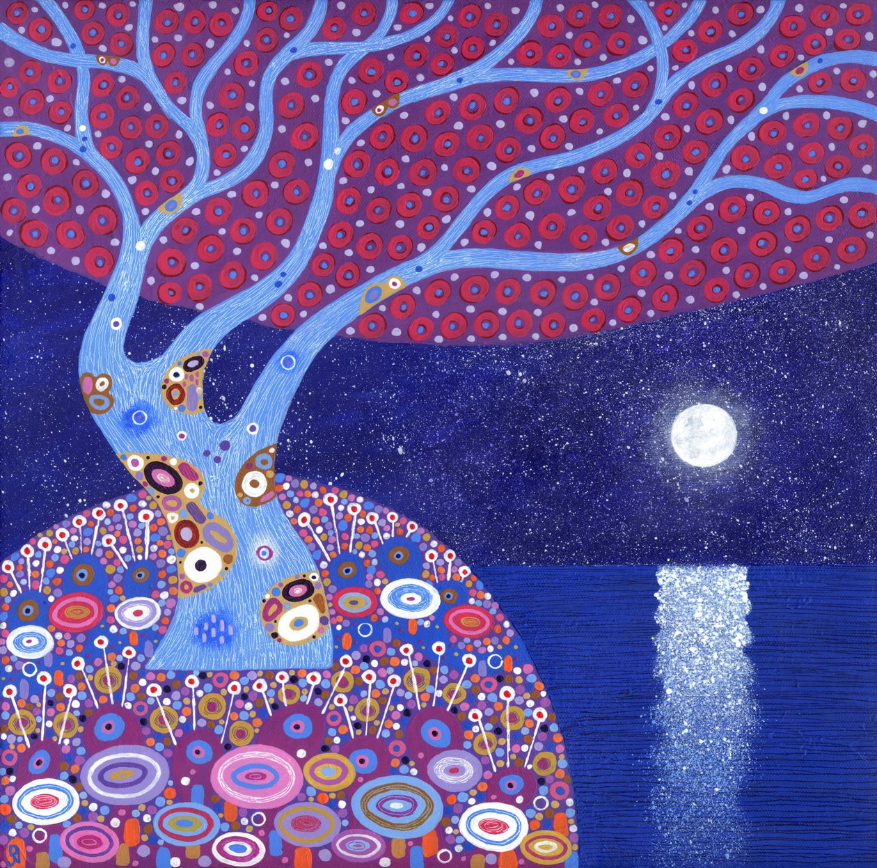 Lune de minuit, 2016 (acrylique sur toile) - David Newton