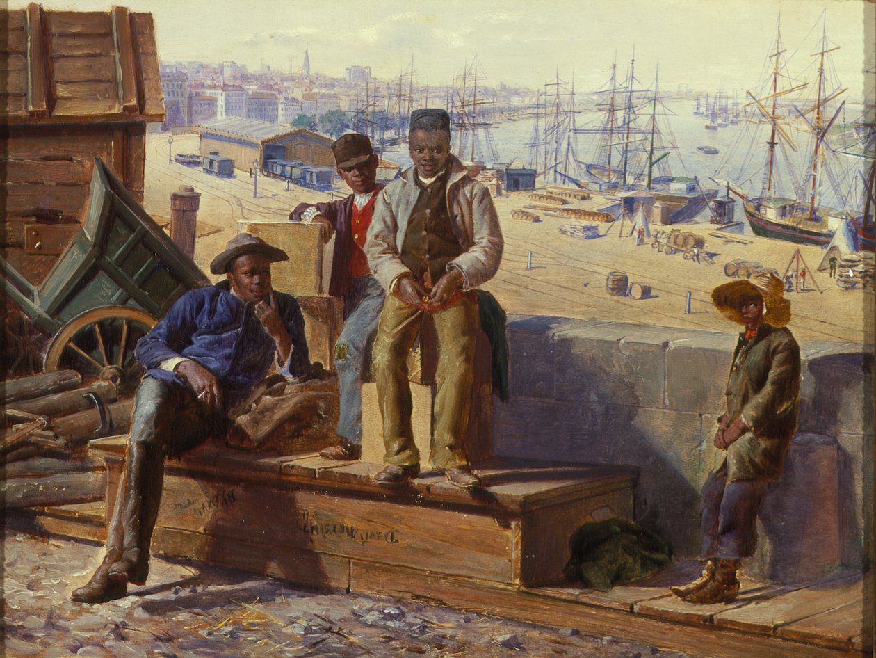 Garçons noirs sur le quai, vers 1865 - David Norslup