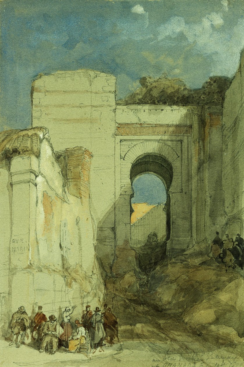 Une vieille porte mauresque, Grenade, 1883 - David Roberts