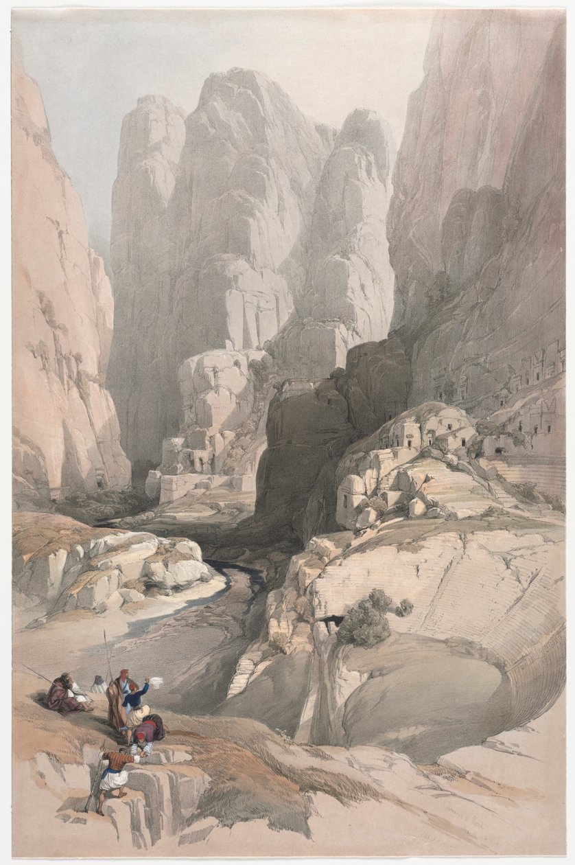 Entrée de Petra, le Théâtre, 1839 - David Roberts