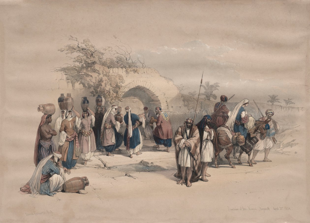 Fontaine de la Vierge, Nazareth, 1839 - David Roberts
