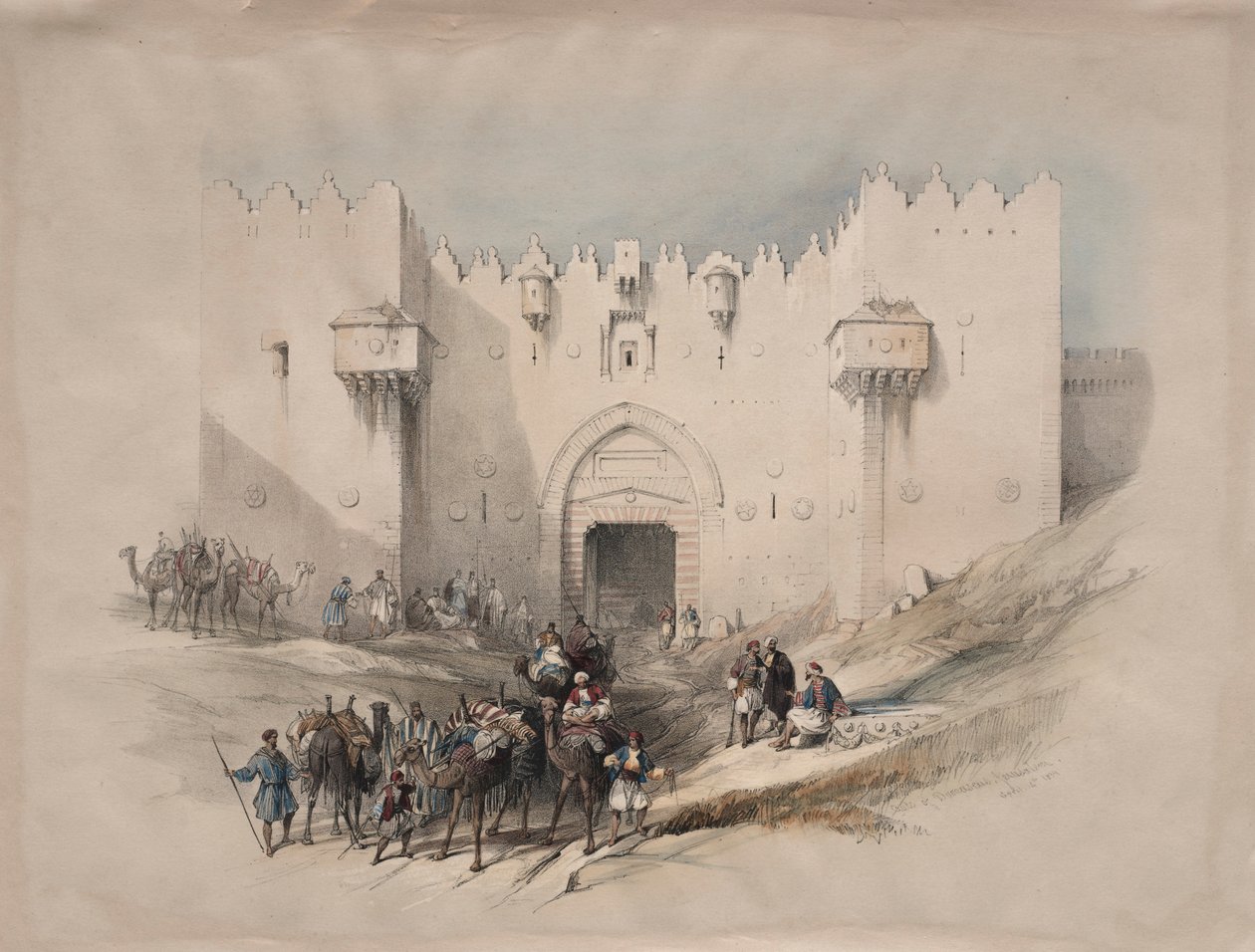 Porte de Damas, Jérusalem, 1839 - David Roberts