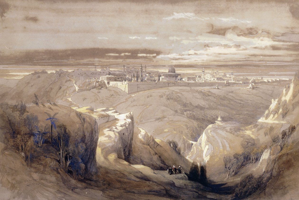 Jérusalem depuis la route menant à Béthanie - David Roberts