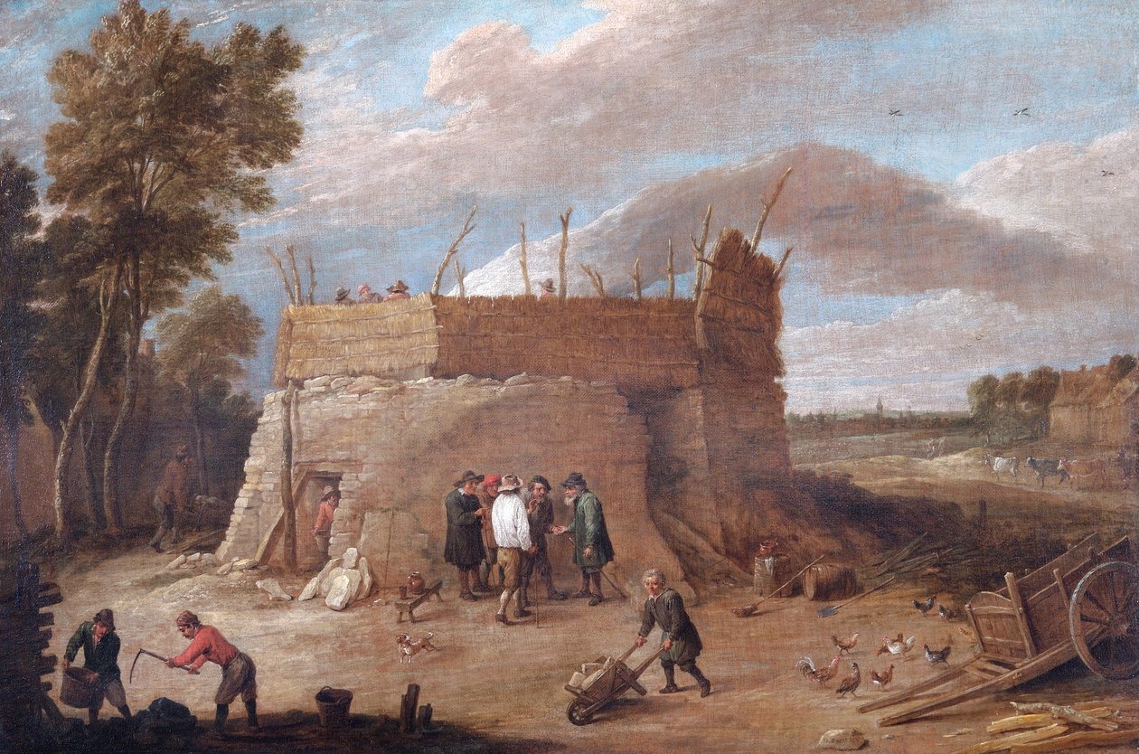 Un four à chaux avec des personnages, 17ème siècle - David Teniers II