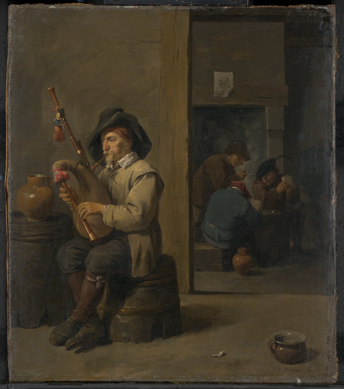 Joueur de cornemuse dans une auberge - David Teniers the Younger