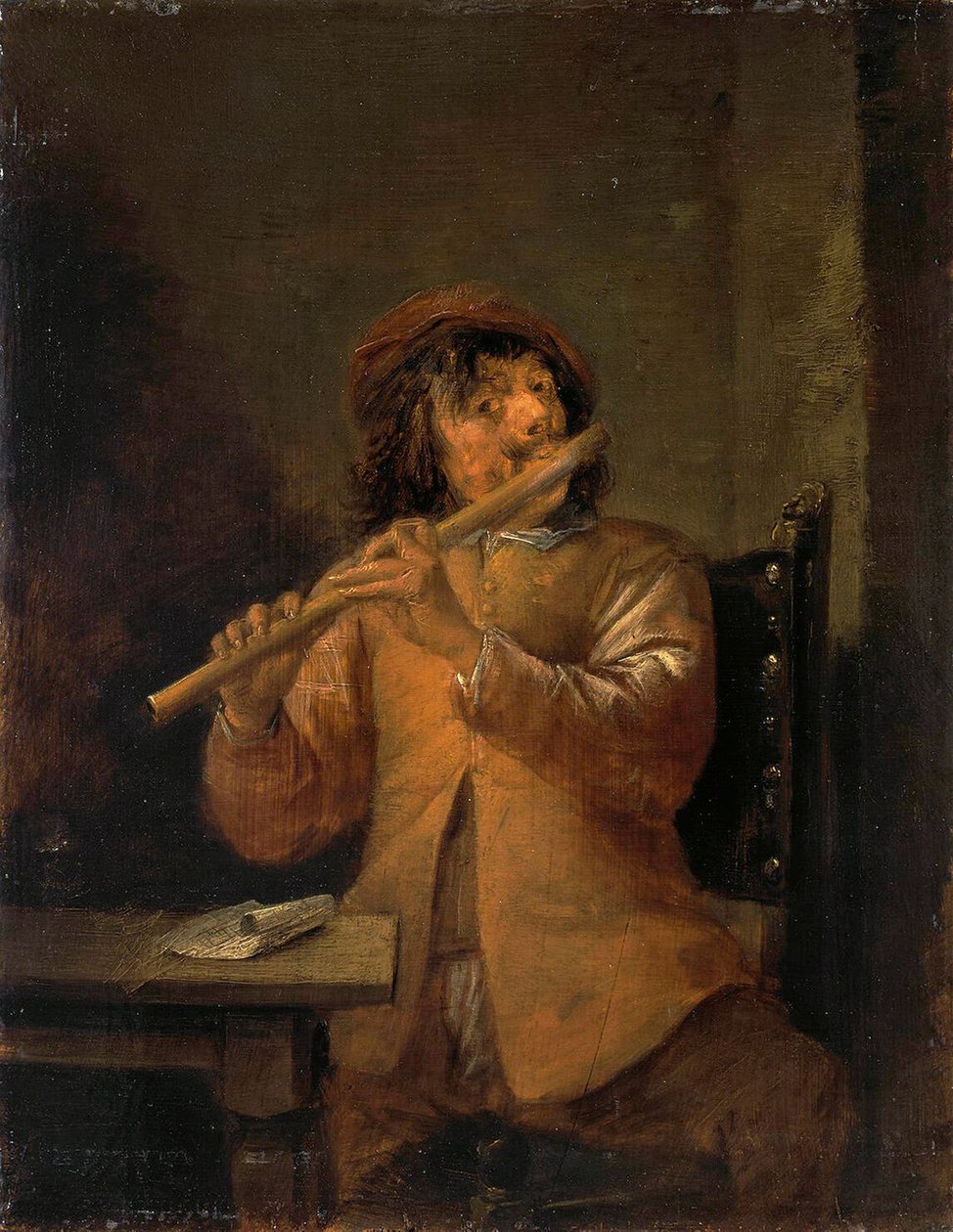 Joueur de flûte, années 1630 - David Teniers the Younger