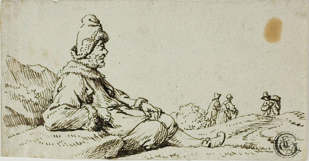 Homme se reposant dans un paysage - David Teniers the Younger