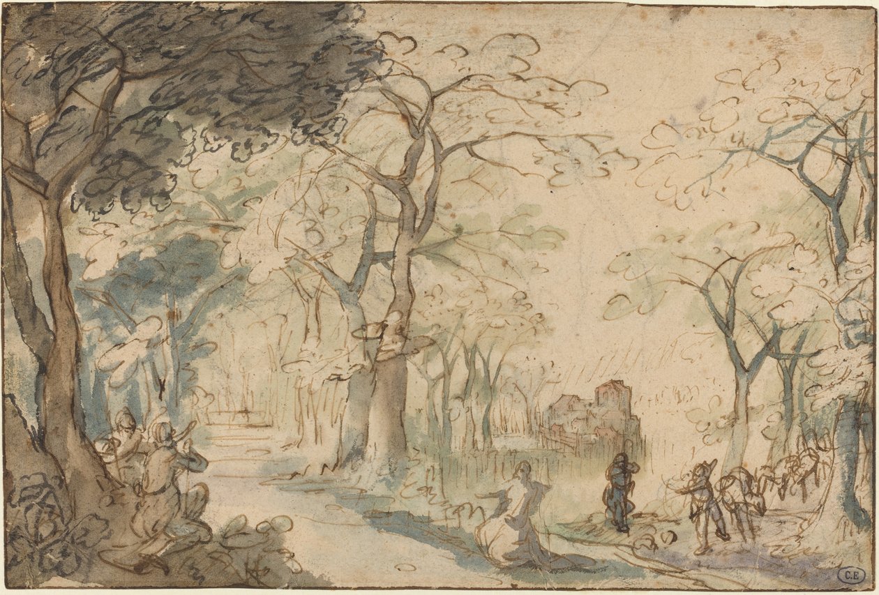 Paysage avec Élisée moqué - David Vinckboons