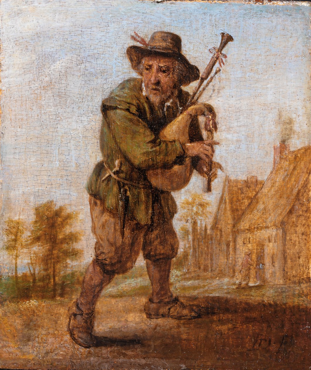 Un joueur de cornemuse - David Teniers the Younger