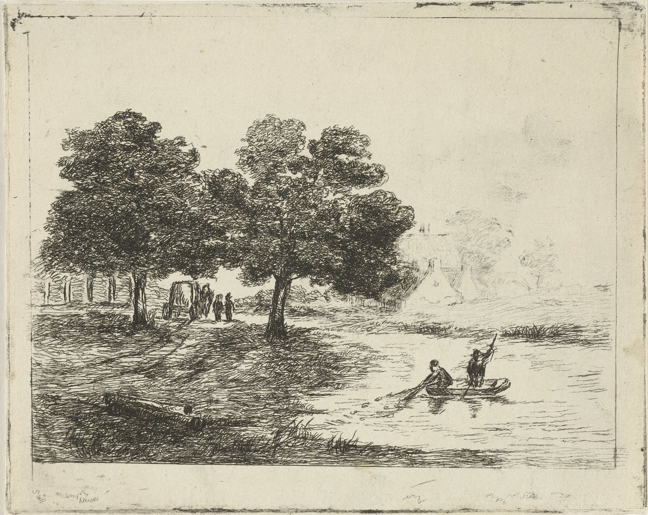 Paysage avec des pêcheurs - David van der Kellen