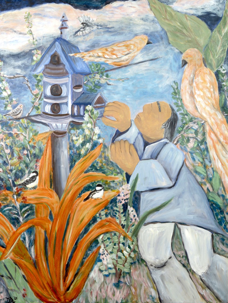 BirdMan, 2020 (acrylique sur toile) - Deborah Eve Alastra