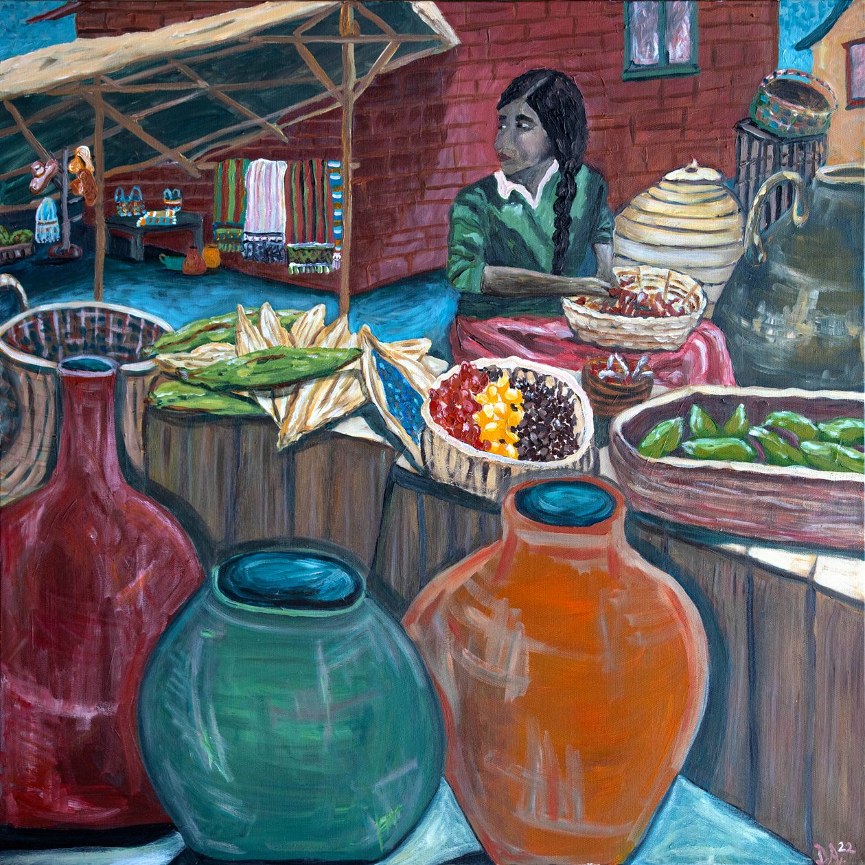 Mercado, 2023 (acrylique sur toile) - Deborah Eve Alastra