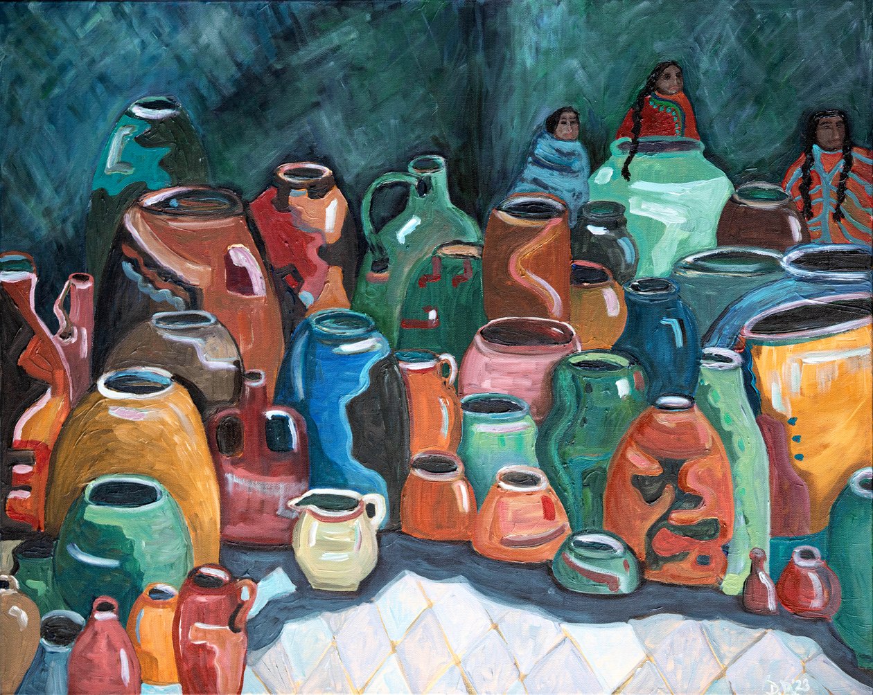 Pots, 2023 (acrylique sur toile) - Deborah Eve Alastra