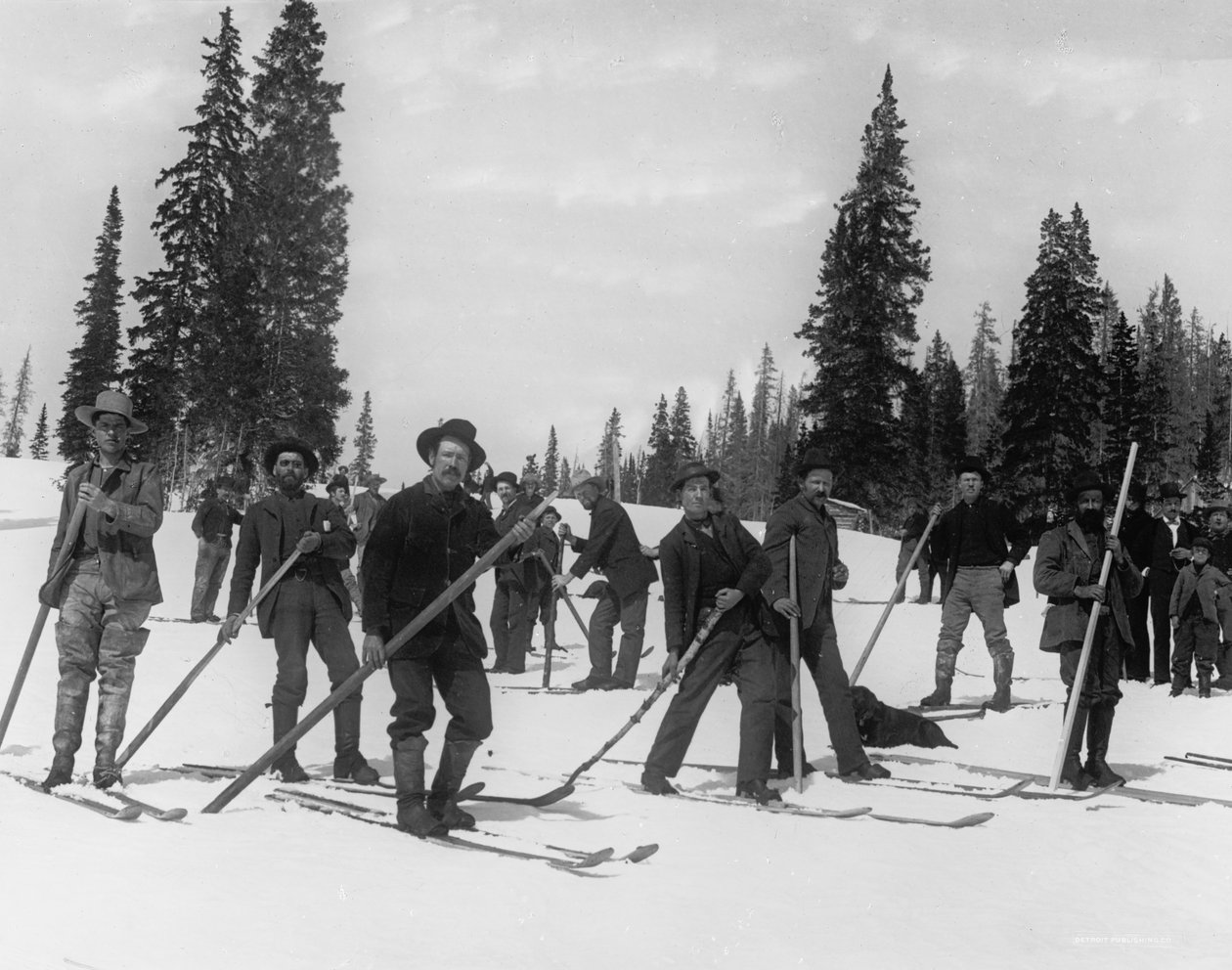 Une brigade de ski - Detroit Publishing Co.