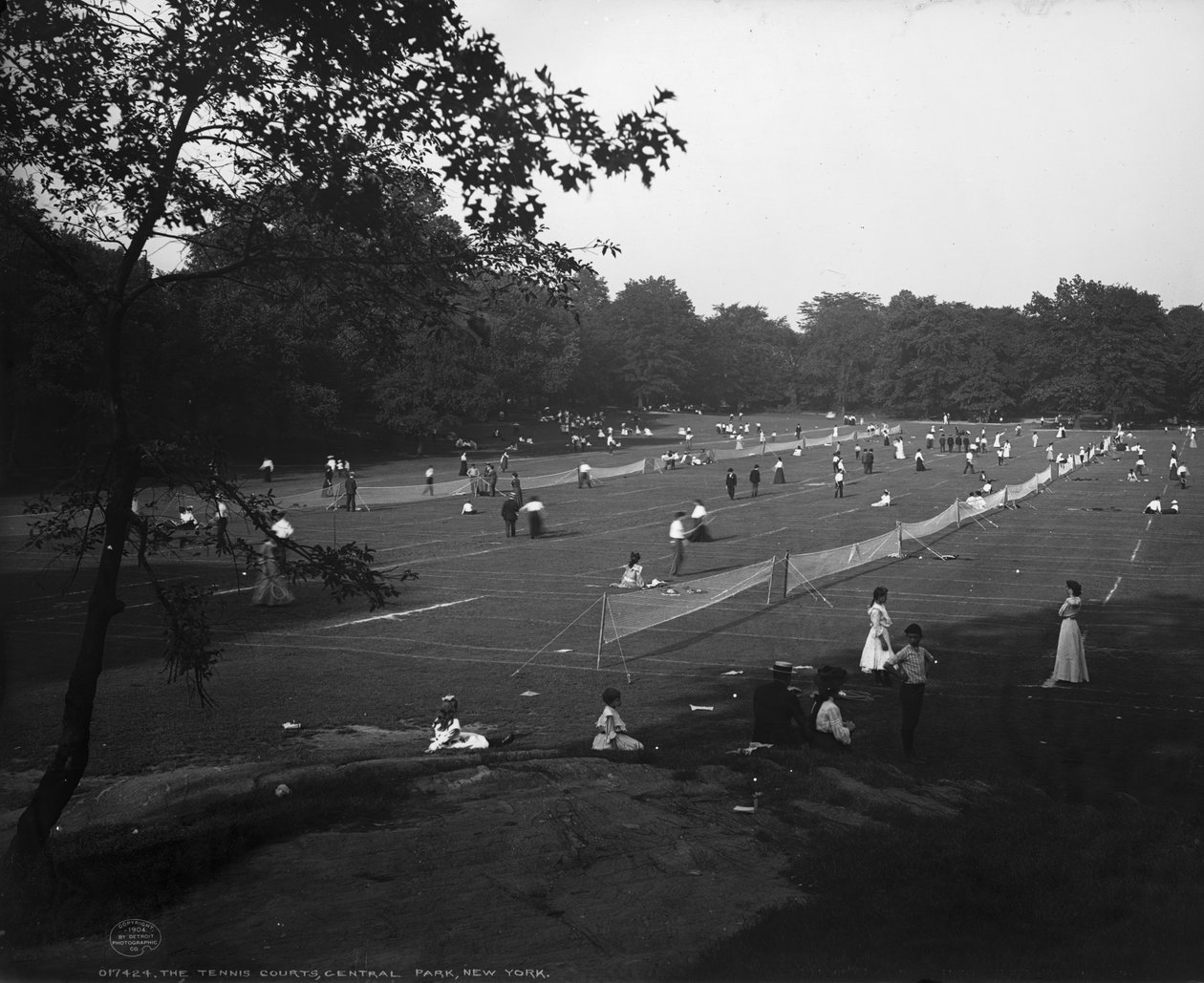 Les courts de tennis, Central Park, New York, vers 1904 - Detroit Publishing Co.