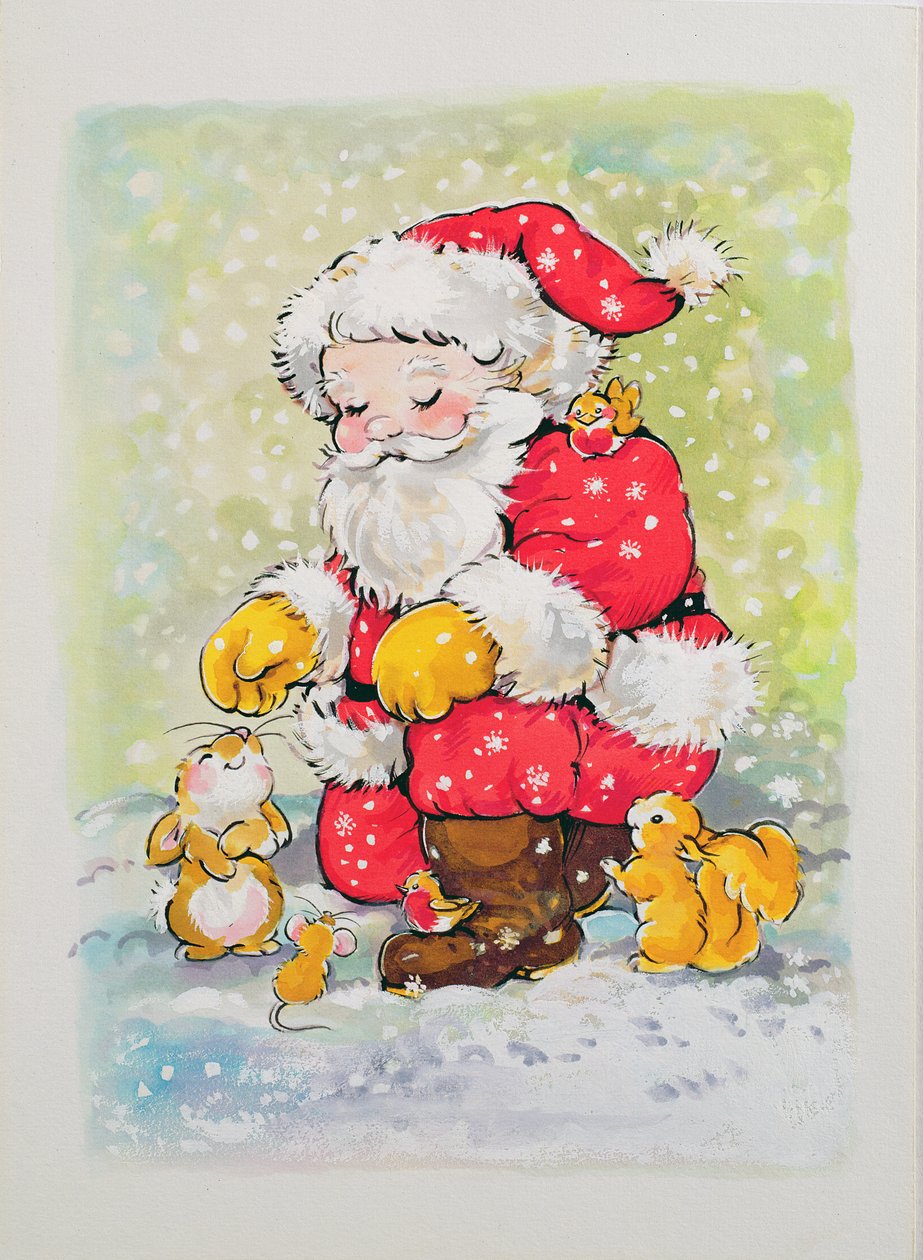 Père Noël avec des animaux - Diane Matthes