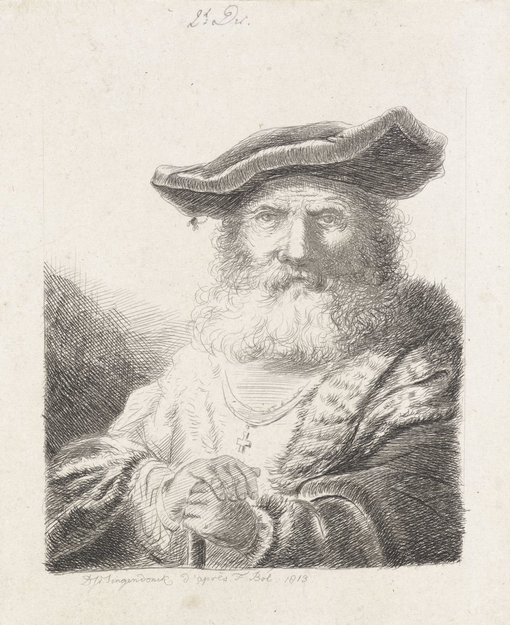 Vieil homme avec béret - Diederik Jan Singendonck