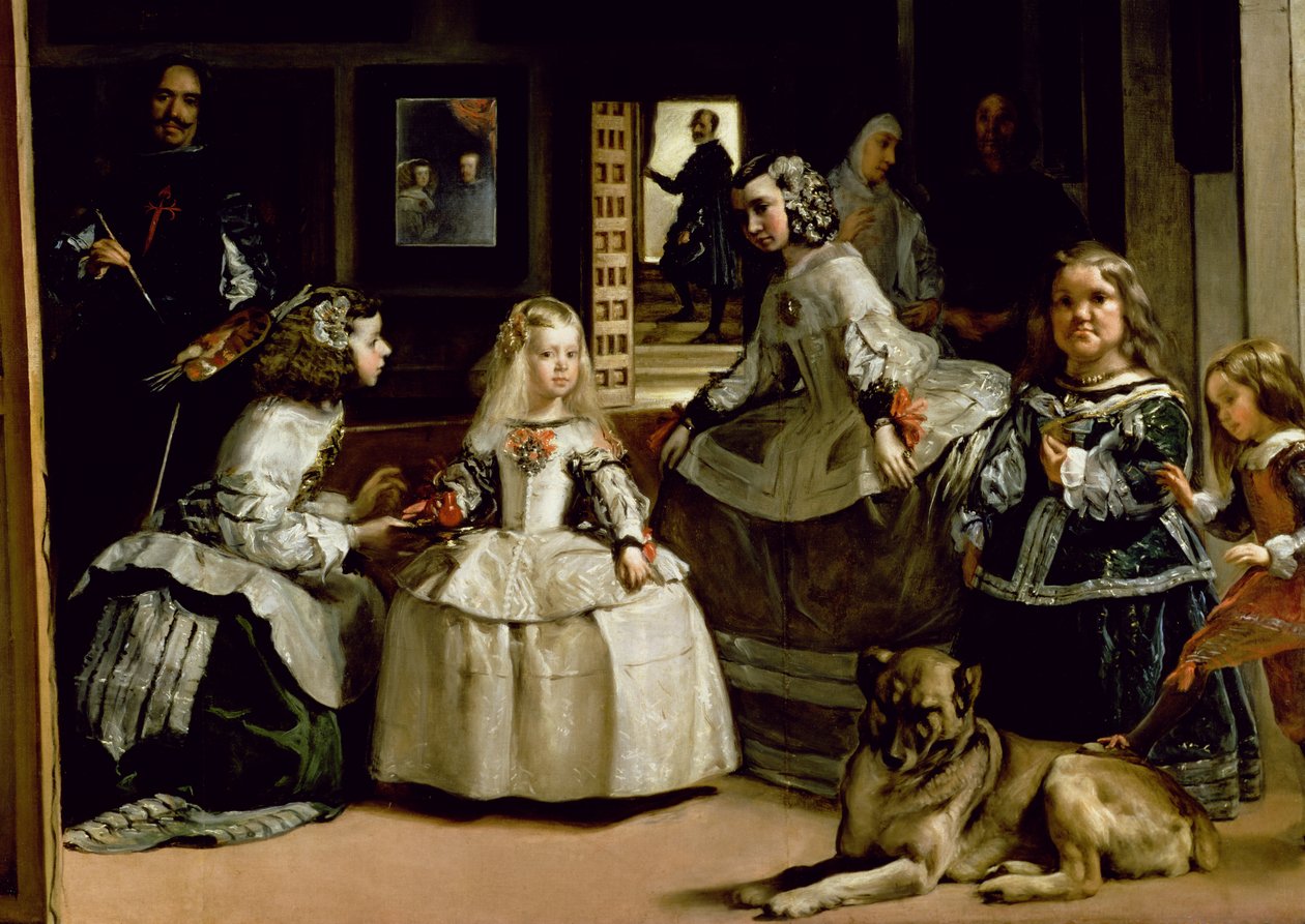 Las Meninas, détail de la moitié inférieure représentant la famille de Philippe IV (1605-65) d