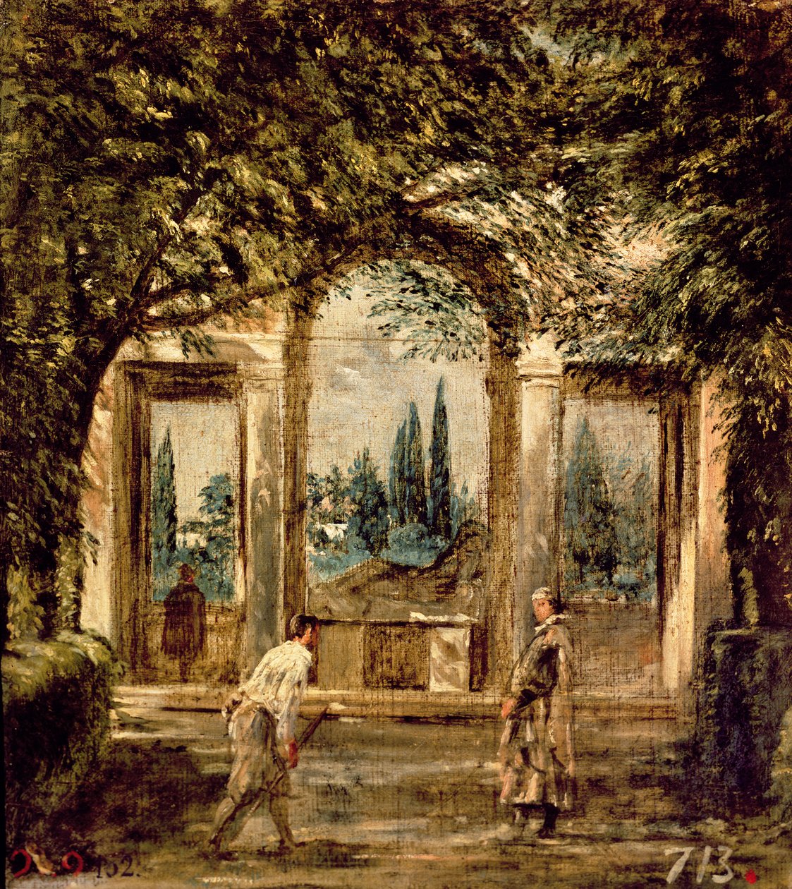Les jardins de la Villa Médicis à Rome, c.1650-51 - Diego Velázquez