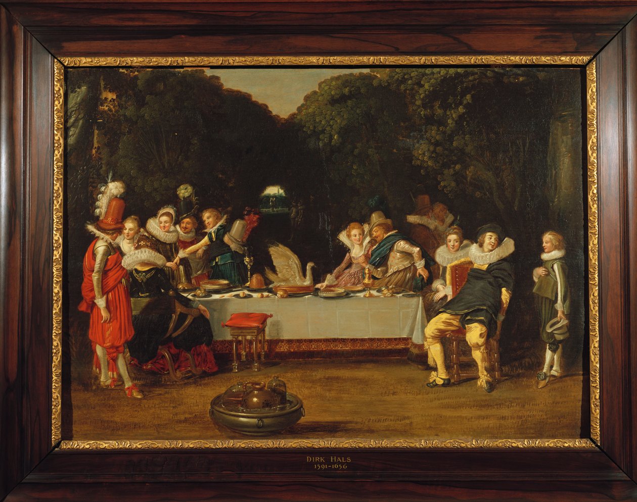 Figures élégantes festoyant dans une tonnelle - Dirck Hals