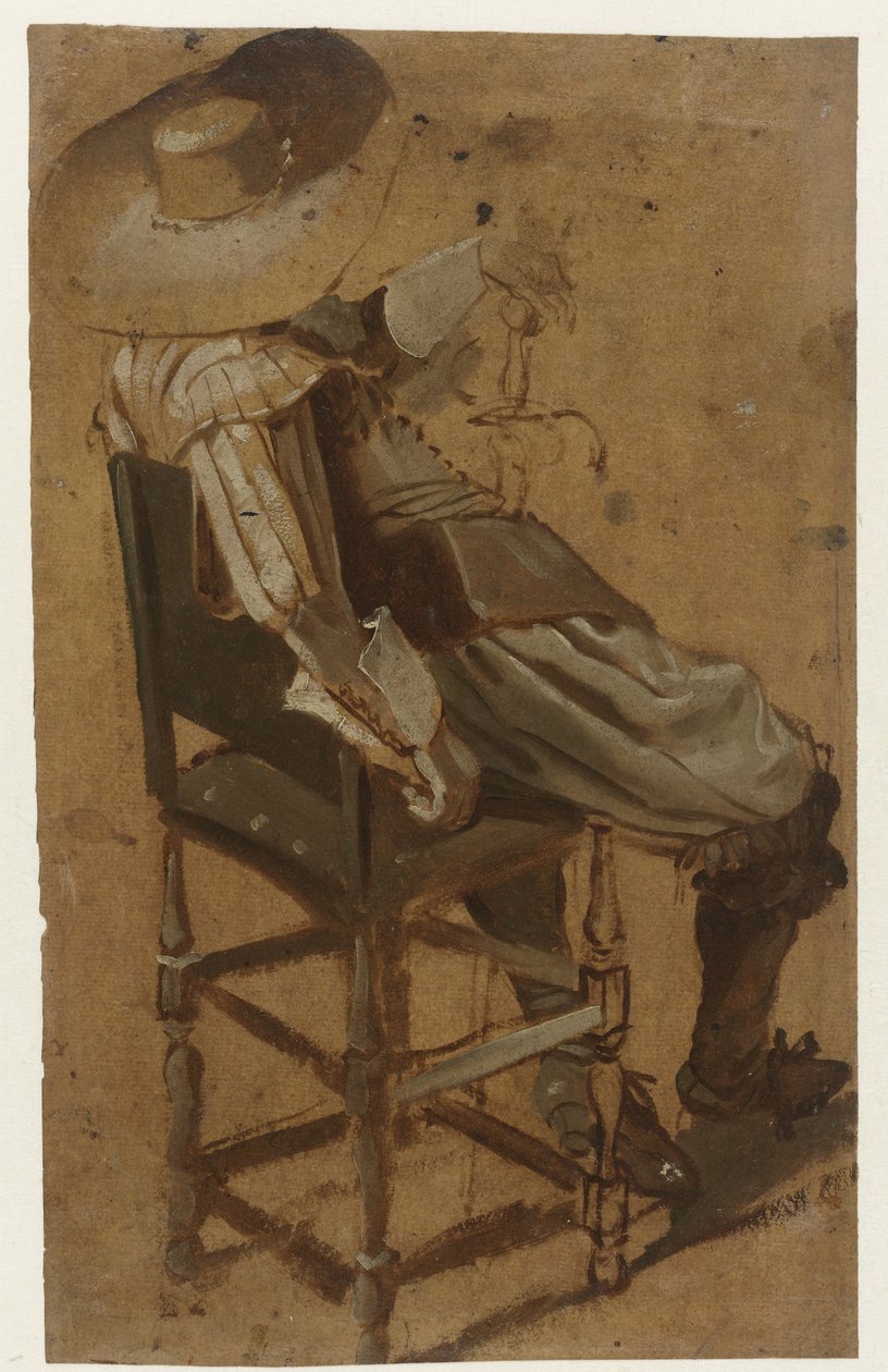 Homme assis avec une épée - Dirck Hals