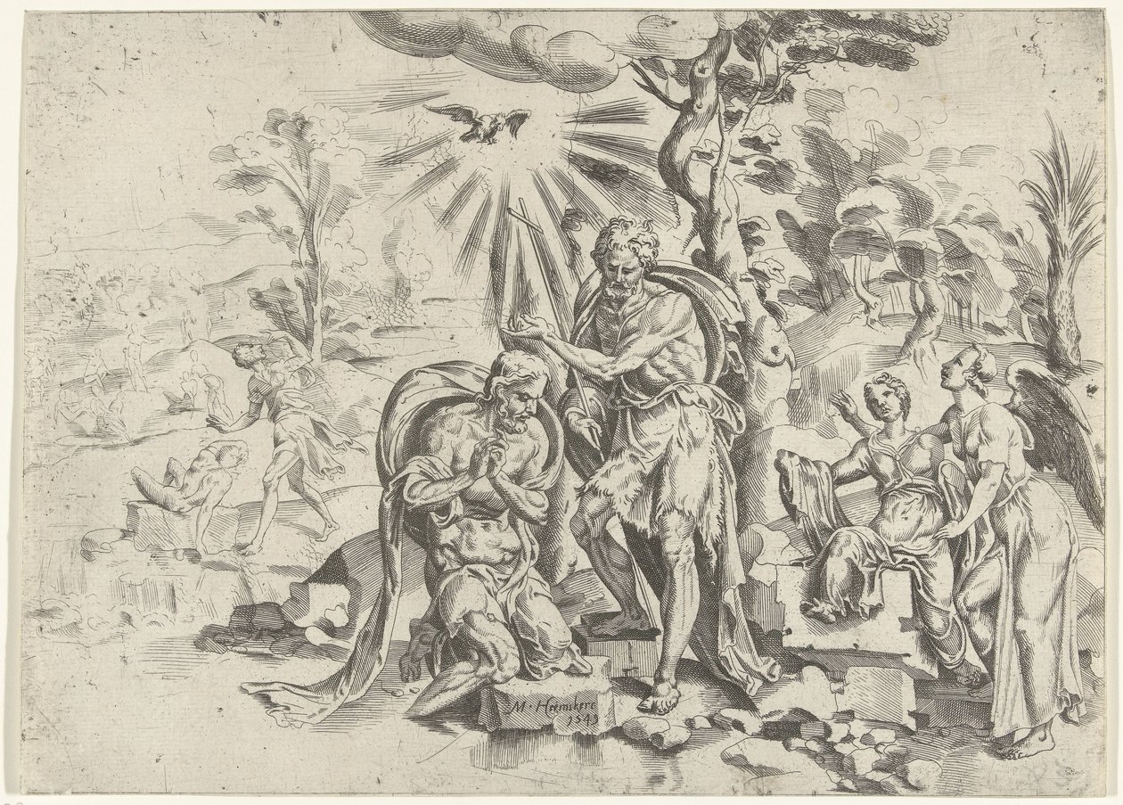 Baptême du Christ - Dirck Volckertsz. Coornhert (attributed to)