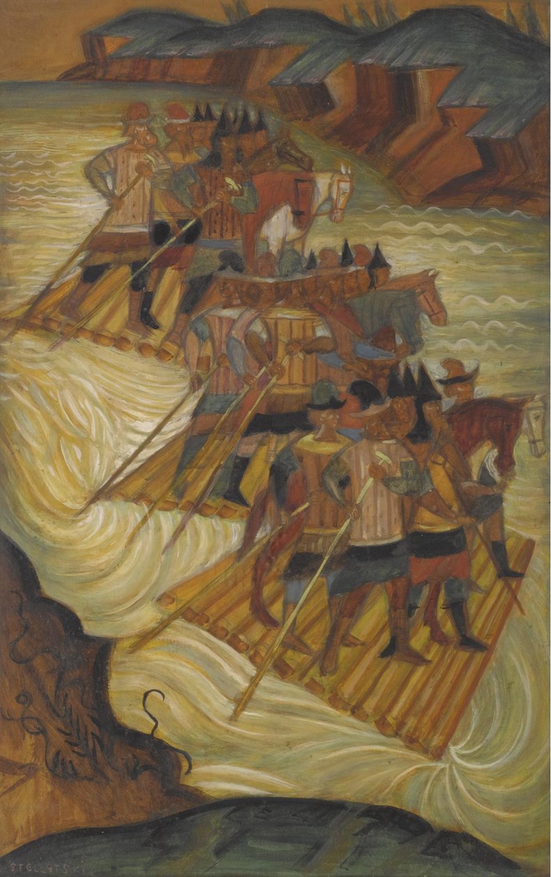 Traversée de la rivière - Dmitri Semyonovich Stelletsky