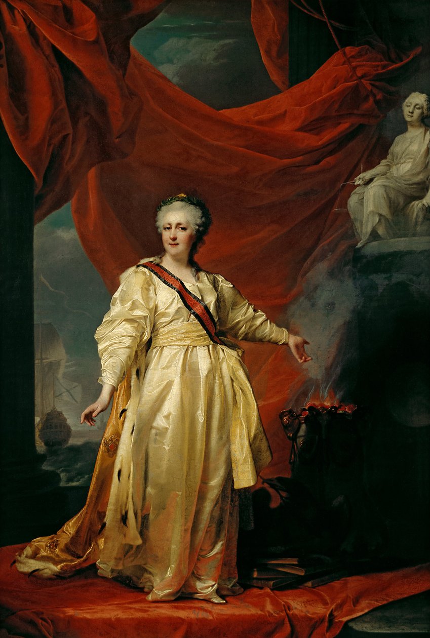 Portrait de Catherine II la Législatrice dans le temple dédié à la déesse de la justice - Dmitry Levitzky