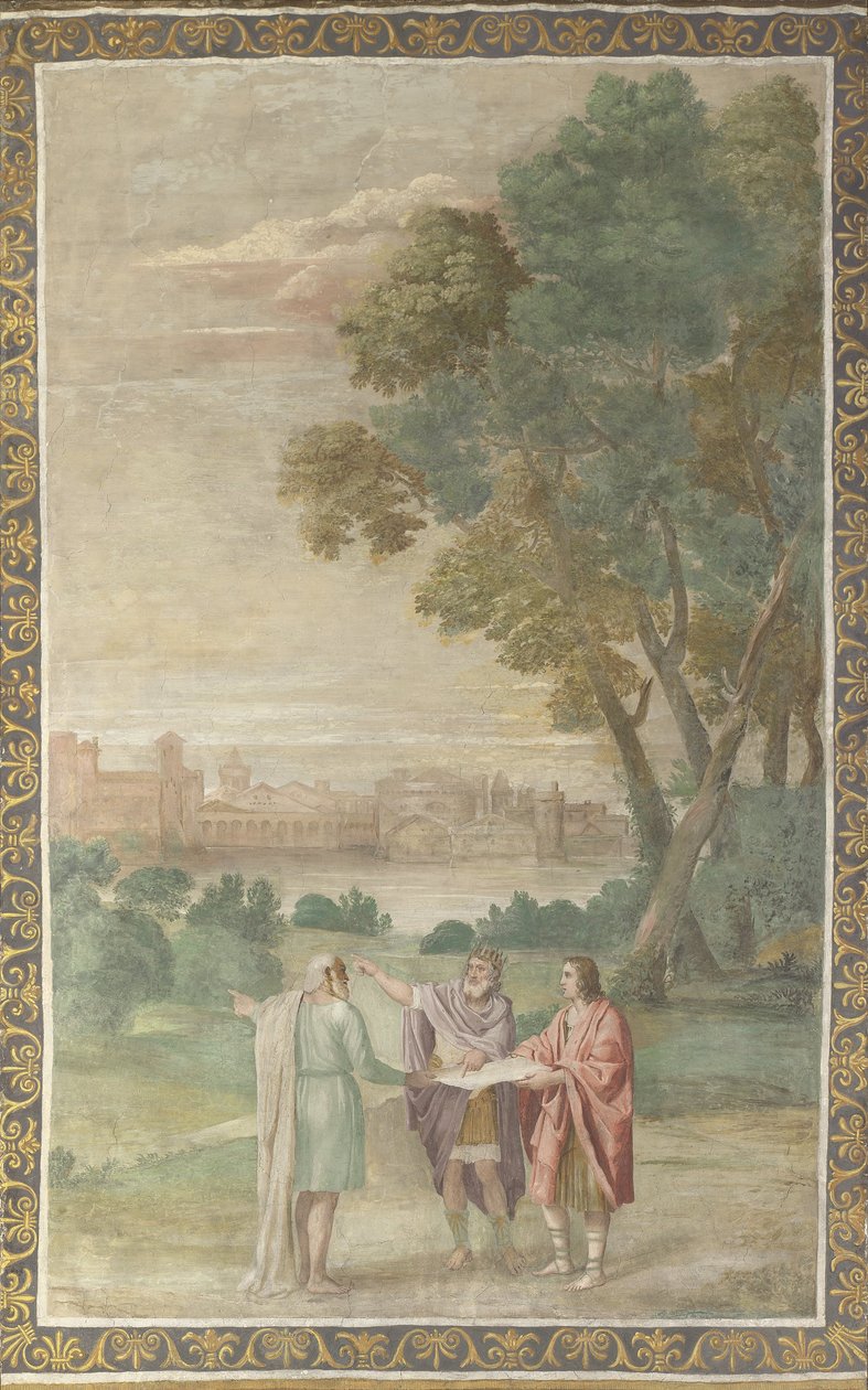 Apollon et Neptune conseillant Laomédon sur la construction de Troie - Domenichino