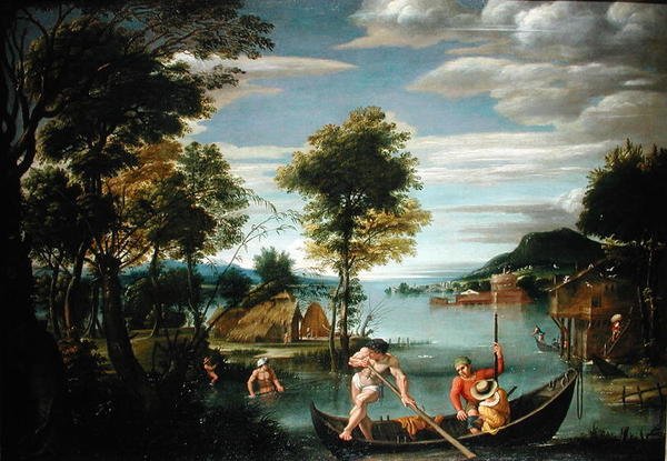 Paysage avec bateaux - Domenichino