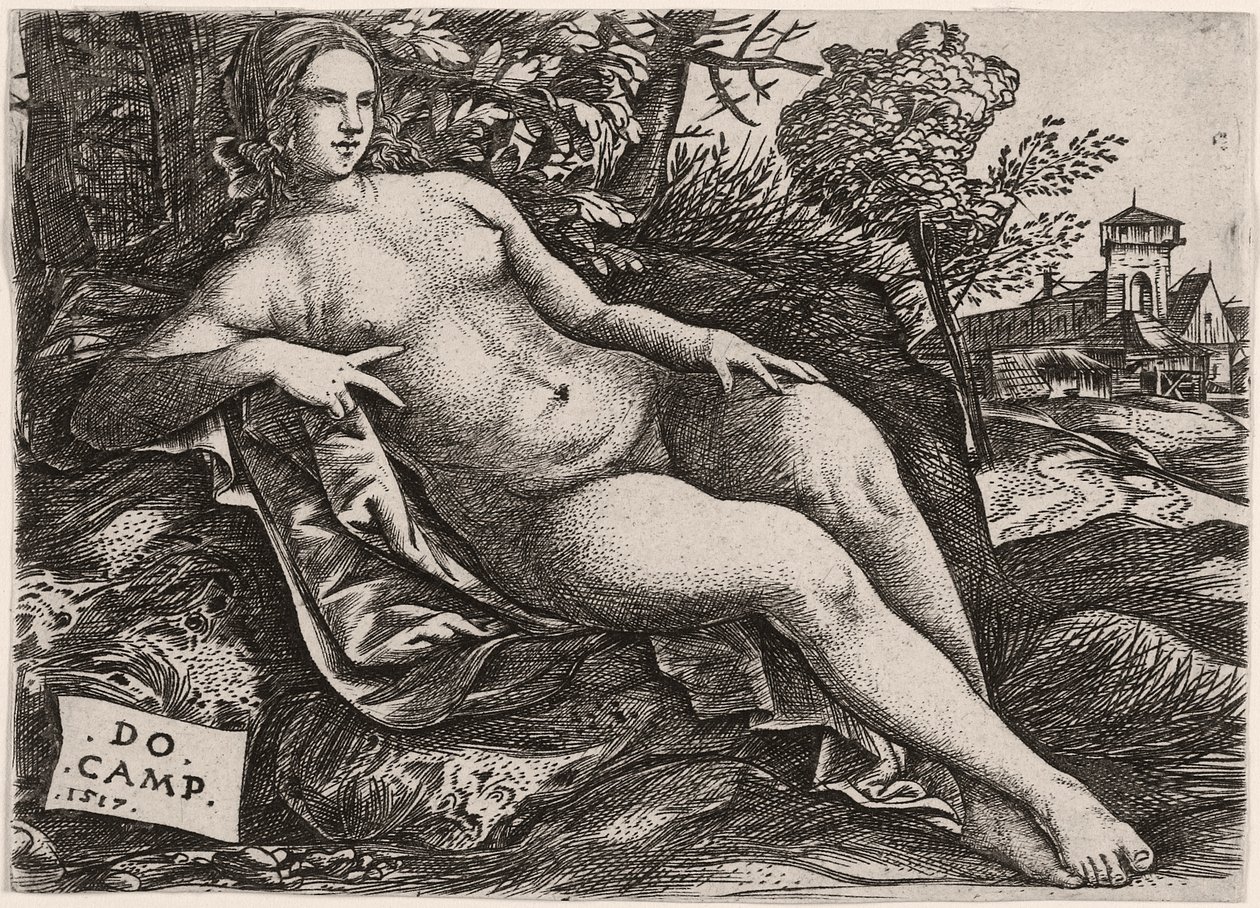 Vénus allongée dans un paysage, vers 1517 - Domenico Campagnola
