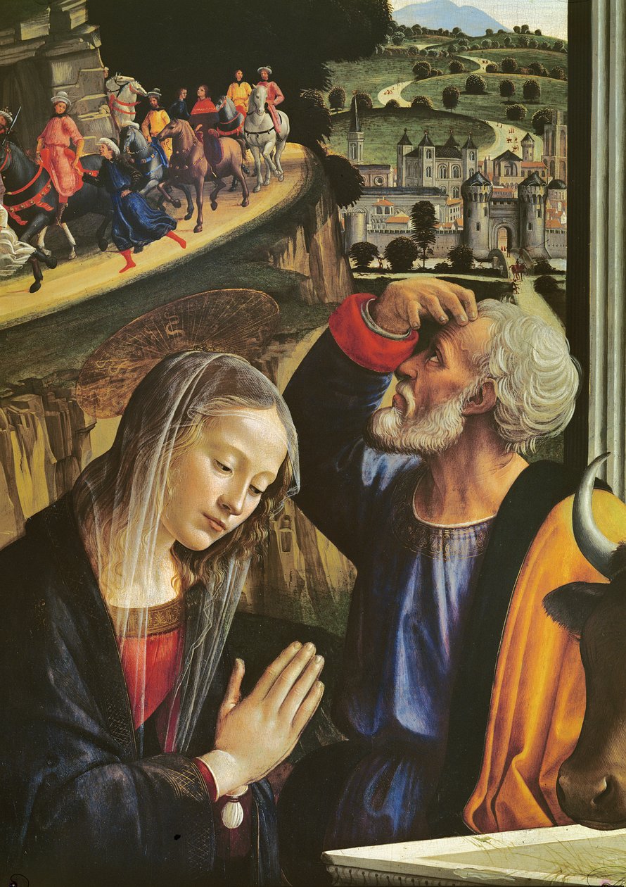 La Nativité (détail du retable) - Domenico Ghirlandaio