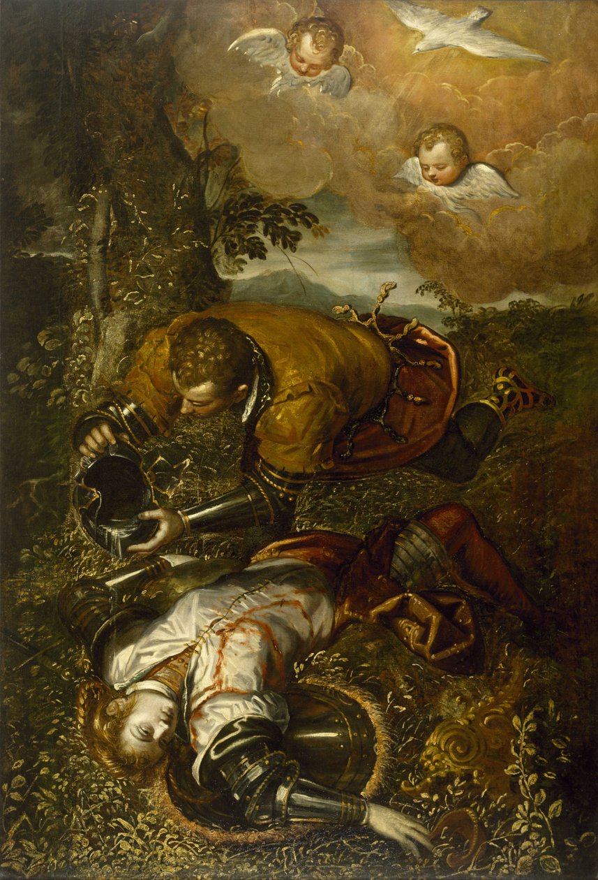 Tancrède baptisant Clorinda - Domenico Robusti Tintoretto